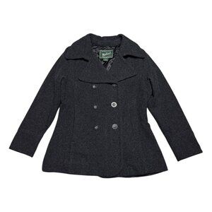 WOOLRICH Luxury Designer WOOL Pea Coat Winter Casual Jacket Womens Medium